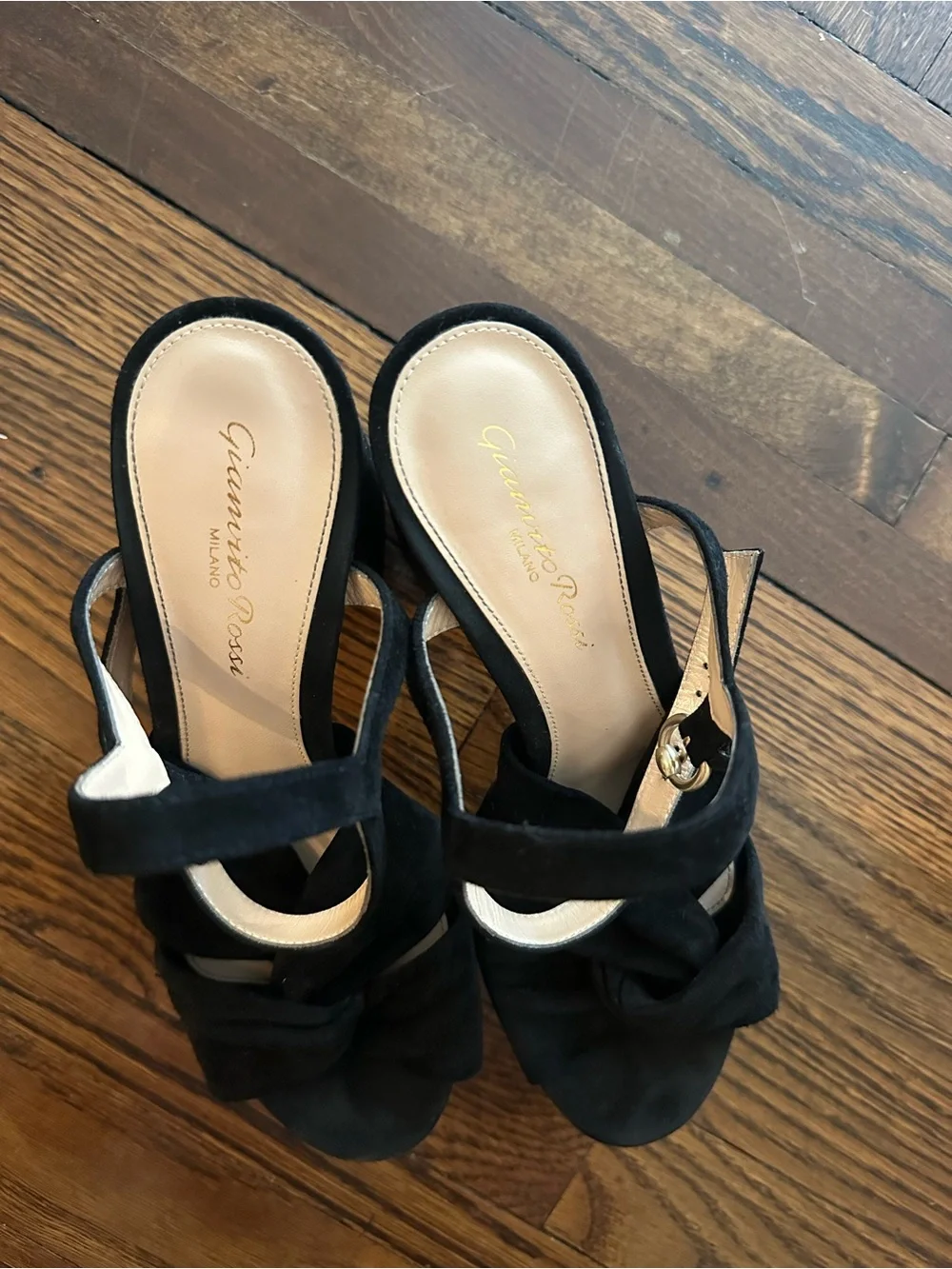 Gianvito Rossi Donna Suede Black  Platform Heel